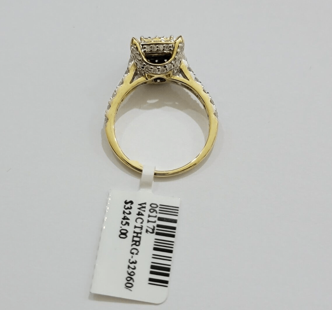 Real 10k Yellow Gold 1.35CT Diamond Ring Women Band Natural Genuine Wedding SALE - GoldenlinQ